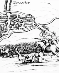 The Battle of Worcester on 3rd September 1651, published in a broadsheet of 1660
